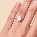 Raw crystal ring - ritzy rose quartz - raw crystal ring