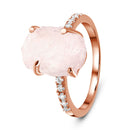 Raw crystal ring - ritzy rose quartz - raw crystal ring