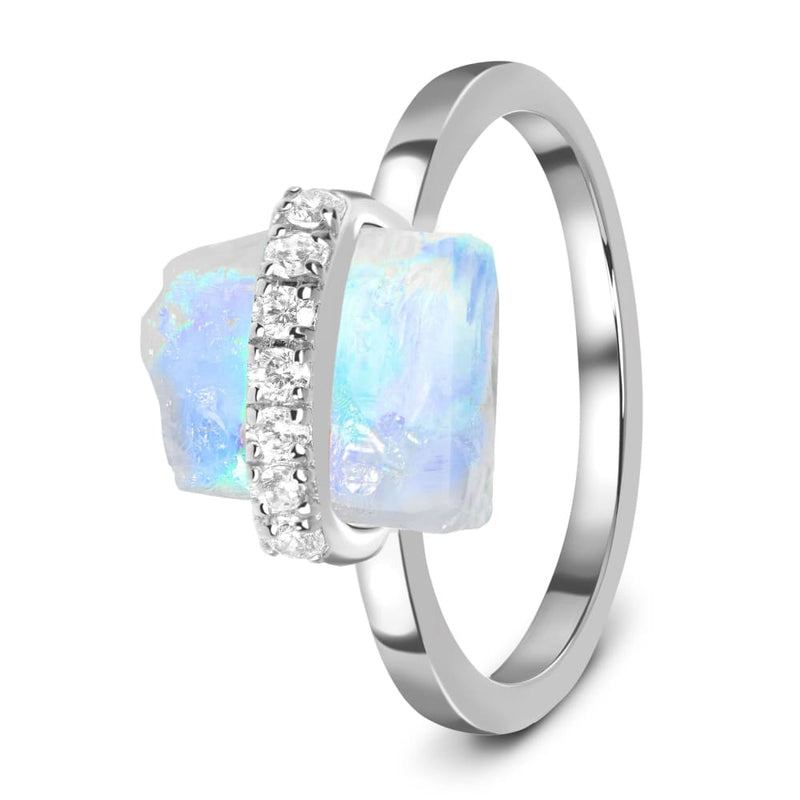 Raw crystal ring - sassy moonstone - raw crystal ring