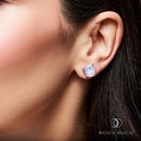 Raw crystal studs - moonstone - raw crystal earrings