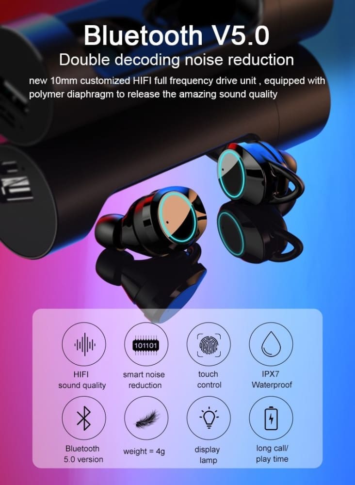 Redtube true wireless bluetooth 5.0 earphones - red - nd 