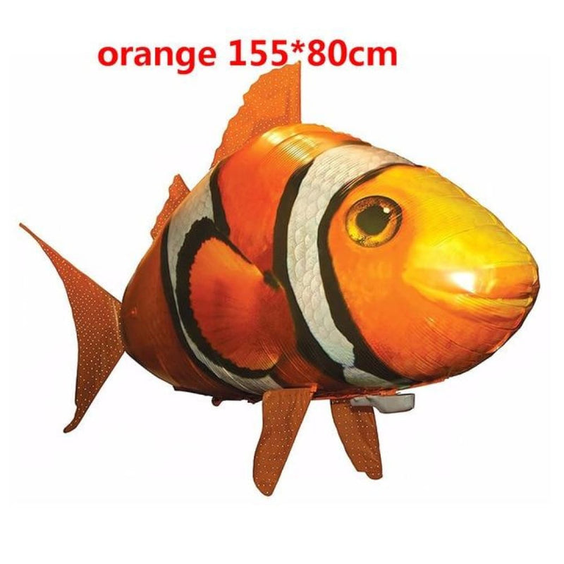 Remote control flying shark and nemo clownfish toy - orange
