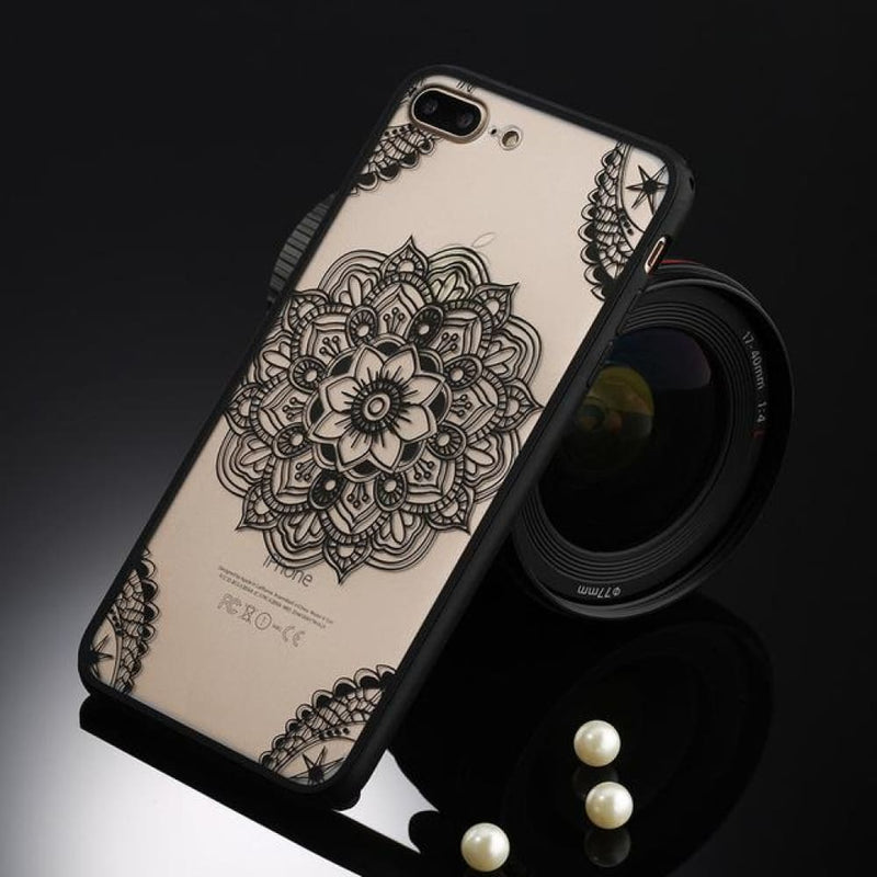 Retro floral iphone case - t1 black / for iphone 5 5s se