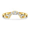 Ring - circling band - 14kt yellow gold vermeil / 5 - white 