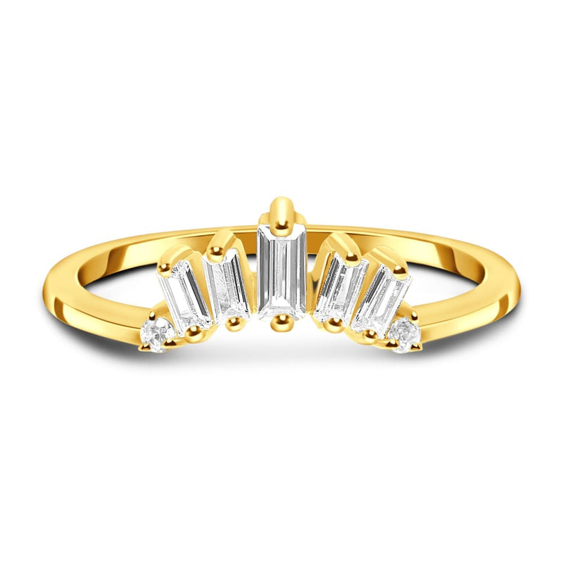 Ring - sovereign band - 14kt yellow gold vermeil / 5 - white