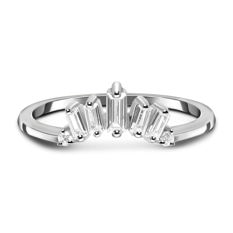 Ring - sovereign band - 925 sterling silver / 5 - white 