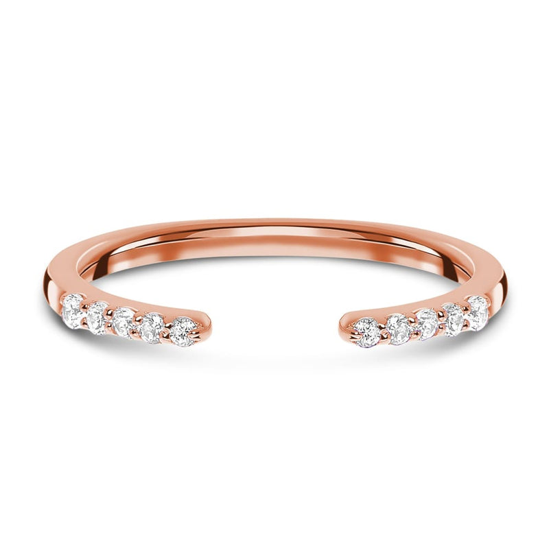 Ring - twinkling band - 14kt rose gold vermeil / 5 - white 