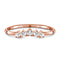 Ring - wreath band - 14kt rose gold vermeil / 5 - white 