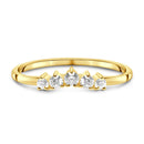 Ring - wreath band - 14kt yellow gold vermeil / 5 - white 