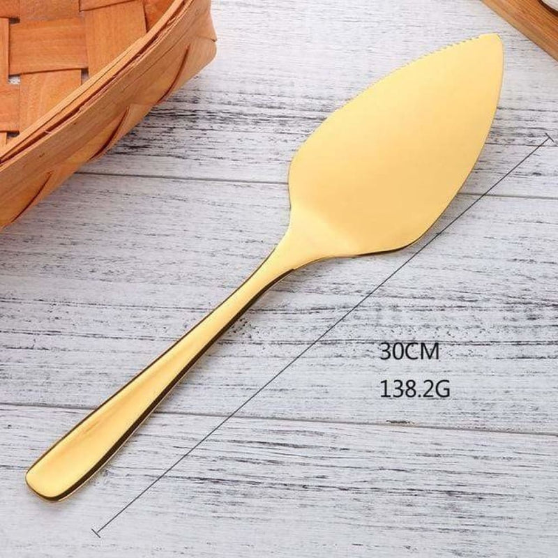 Rome Cake Knife - Gold - Serving Piece