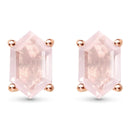 Rose quartz earrings - serenity - 14kt rose gold vermeil - 