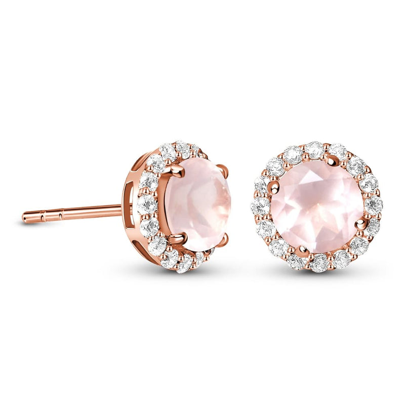 Rose quartz earrings - venus studs - rose quartz earrings