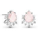 Rose quartz white topaz earrings - maxime - rose quartz 