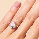 Rose quartz white topaz ring - maxime - rose quartz ring
