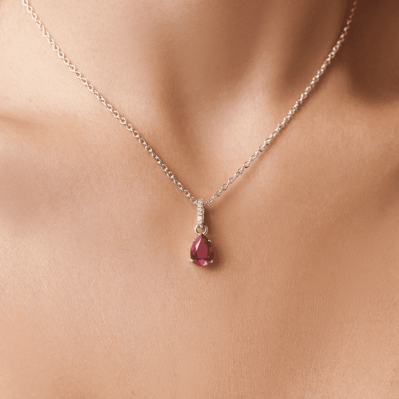 Ruby necklace sway - july birthstone - ruby necklace