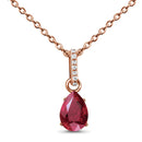 Ruby necklace sway - july birthstone - 14kt rose gold 