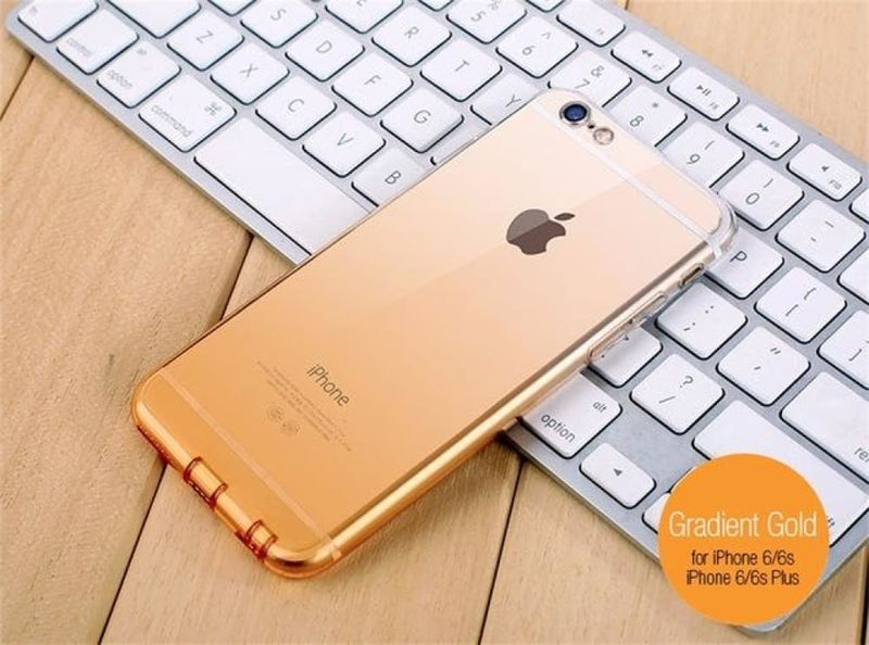 Silicone multi-colored iphone case - gradient gold / for 