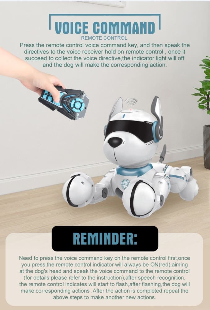 Smart Talking RC Robot Dog Walk & Dance Interactive Pet Puppy, Remote Voice Control Intelligent Toy for Kids - ELECTRONICS-HEAVEN
