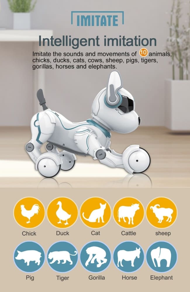 Smart Talking RC Robot Dog Walk & Dance Interactive Pet Puppy, Remote Voice Control Intelligent Toy for Kids - ELECTRONICS-HEAVEN