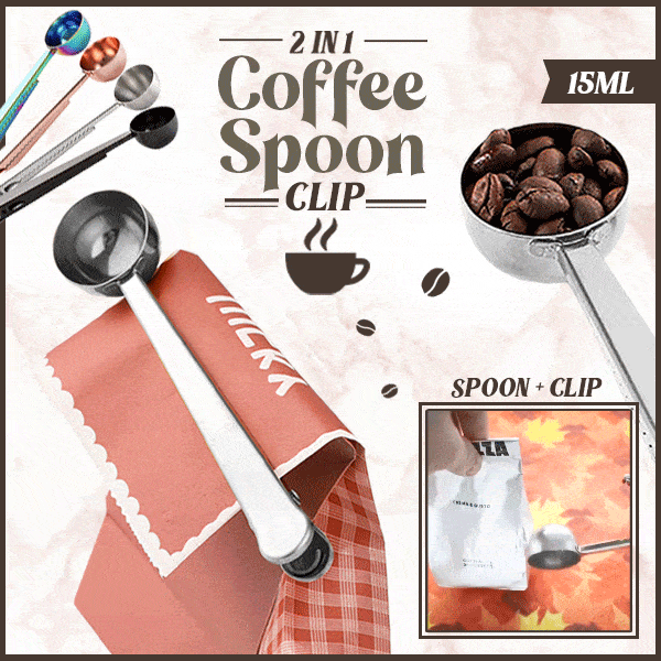 2 in 1 Coffee Spoon Clip