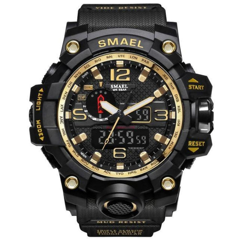 Submarine Men’s Military Digital Analog Wrist Watch - Gold