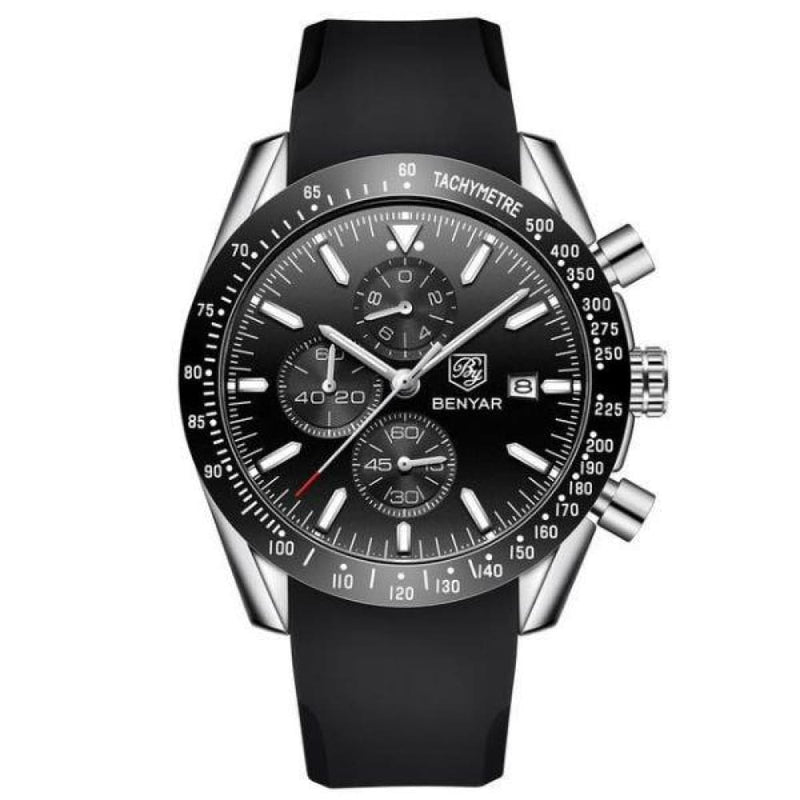 Tazero Fashion Silicone Watch - Silver Black