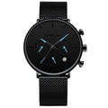 Tineso Black Minimalist Watch - Black Blue