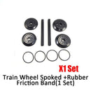 Train wheel spoked +rubber friction band (1 set) - 
