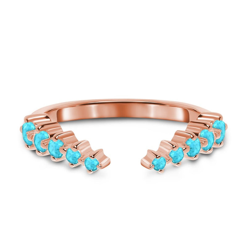 Turquoise ring - cascade band - 14kt rose gold vermeil / 5 -