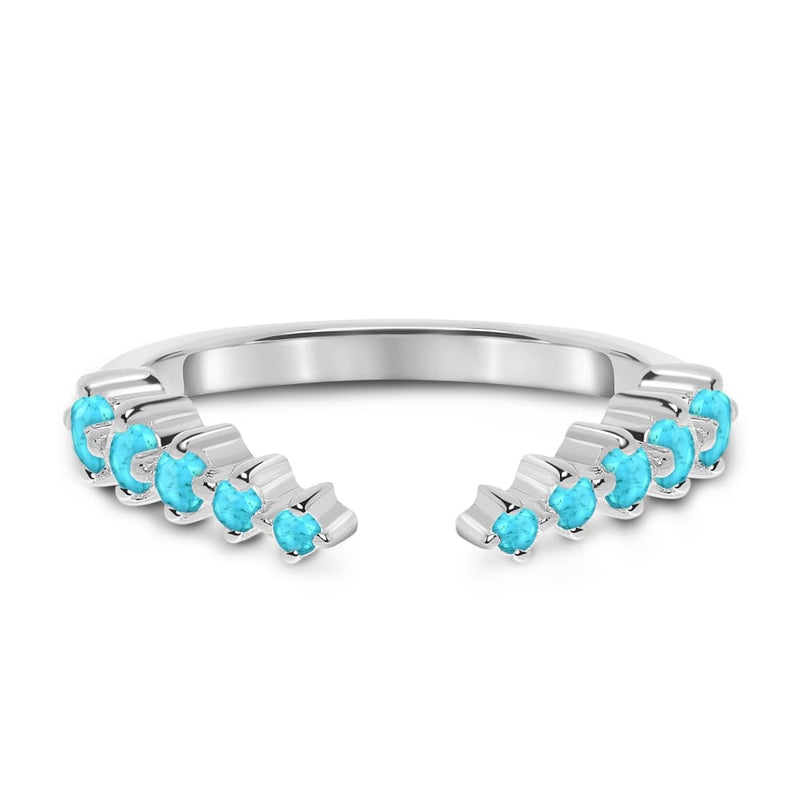 Turquoise ring - cascade band - 925 sterling silver / 5 - 