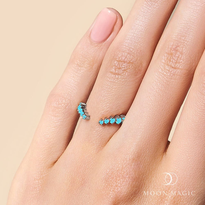 Turquoise ring - cascade band - turquoise ring