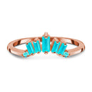 Turquoise ring - sovereign band - 14kt rose gold vermeil / 5