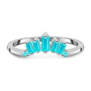 Turquoise ring - sovereign band - 925 sterling silver / 5 - 