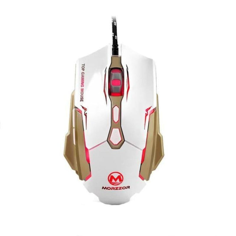 Usb 2400 dpi 7d buttons led optical gaming mouse - white - 