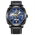 Venal Automatic Skeleton Watch - Blue Black