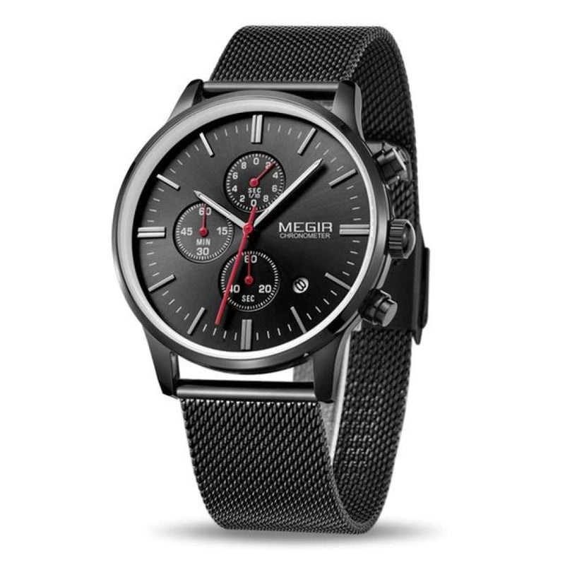 Veran Stainless Steel Quartz Watch - Black
