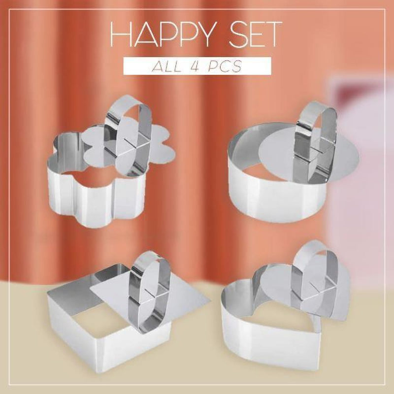 Versatile mousse cake ring molds set - happy set (all 4 pcs)