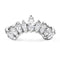 White topaz ring - tiara band - 925 sterling silver / 5 - 