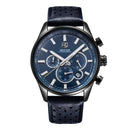 Wilder Leather Chronograph Watch - Blue