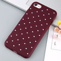 Wine red polka dot iphone case - wine red / for iphone 7