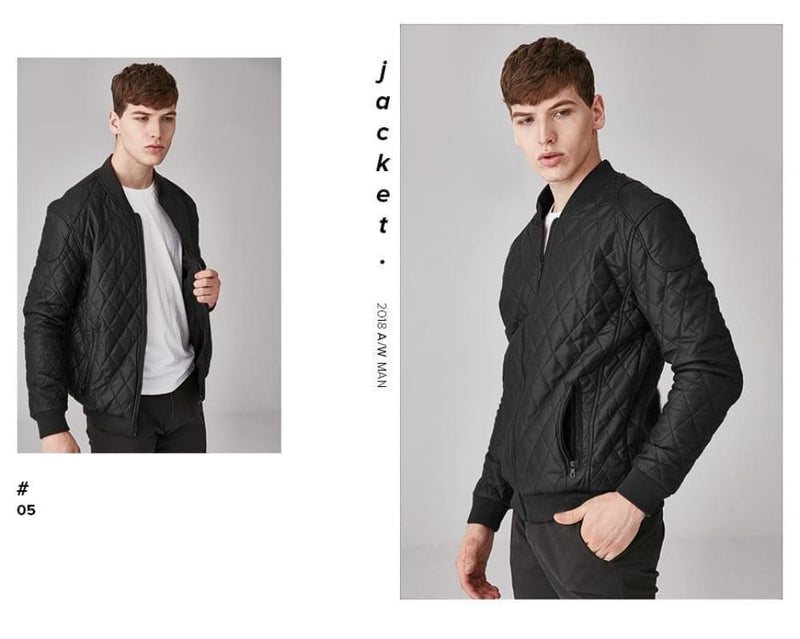 Winter fashion velvet thick plaid men’s leather jacket