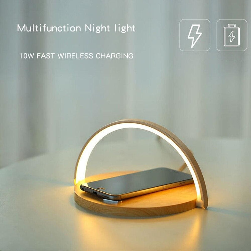 Fast Qi Wireless Charger Table Lamp for iPhone 8Plus X XR XS 11 PRO Max Samsung S10 5G S9 + S8 Note10 9 Charging night light Pad - ELECTRONICS-HEAVEN