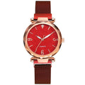 Women’s Magnetic Rose Gold Wrist Watch. Model A - Red