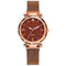 Women’s Magnetic Rose Gold Wrist Watch. Model A - Brown