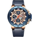 Zincon Chronograph Leather Watch - Blue