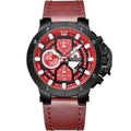 Zincon Chronograph Leather Watch - Red